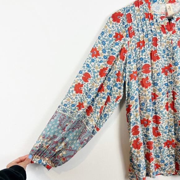 Spell Spell and The Gypsy Blue Floral Village Blouse in Sky Size XXS - Picture 5 of 7